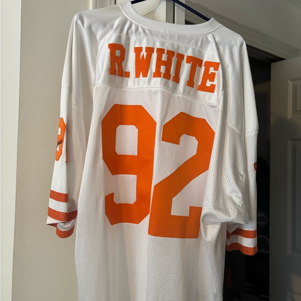 White and Orange Football Jersey